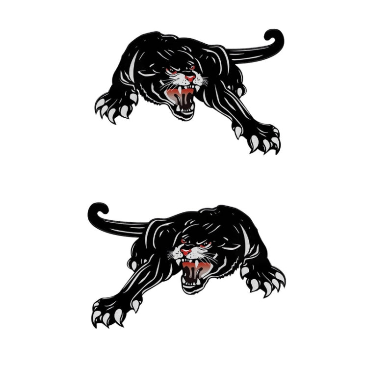 2pcs Colorful Black Panther Car Hood Door Reflective Sticker(Head Towards The Left)