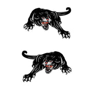 2pcs Colorful Black Panther Car Hood Door Reflective Sticker(Head Towards The Left)