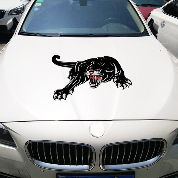 2pcs Colorful Black Panther Car Hood Door Reflective Sticker(Head Towards The Left)