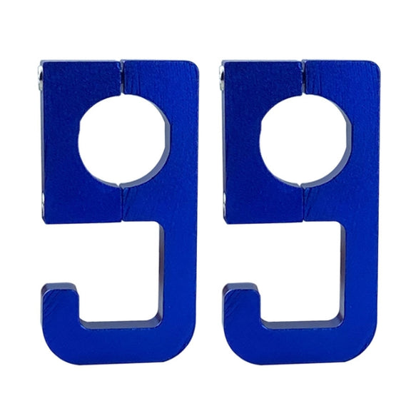 2pcs Motorcycle Type 69 Aluminum Alloy Multifunctional Helmet Hook(Blue)