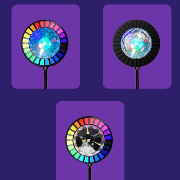 MS-201 USB Magic Ball Star Projection Light Vehicle Car Atmosphere Light Support APP Control(Round)