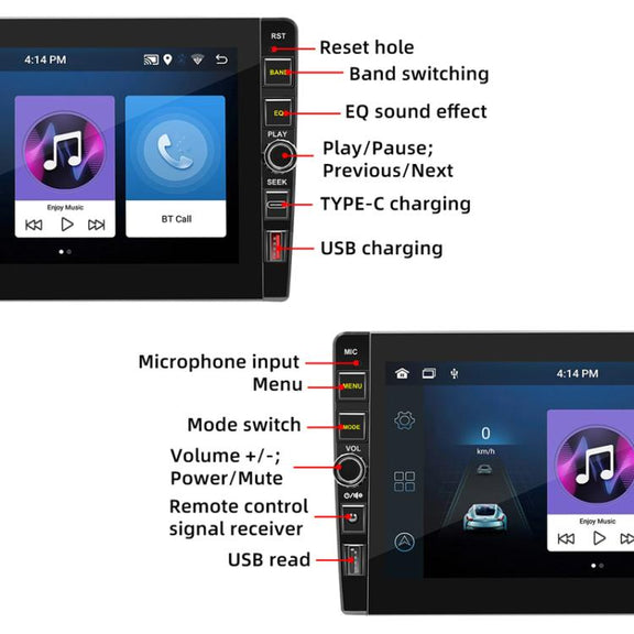 8 inch Bluetooth FM Radio Car MP5 Android Navigation Machine, Memory: 2+64G