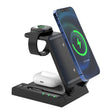 Z252 6-In-1 Wireless Charging Stand Dock With USB-C/Type-C Port & 8 Pin Charge Cable(Black) - Wireless Charger by PMC TechLife | Online Shopping South Africa | PMC TechLife | Buy Now Pay Later Mobicred