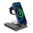 Z252 6-In-1 Wireless Charging Stand Dock With USB-C/Type-C Port & 8 Pin Charge Cable(Grey) - Wireless Charger by PMC TechLife | Online Shopping South Africa | PMC TechLife | Buy Now Pay Later Mobicred