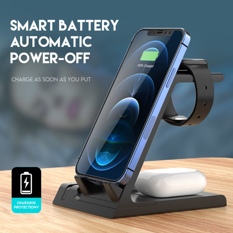 Z252 6-In-1 Wireless Charging Stand Dock With USB-C/Type-C Port & 8 Pin Charge Cable(Grey)