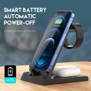 Z252 6-In-1 Wireless Charging Stand Dock With USB-C/Type-C Port & 8 Pin Charge Cable(Grey)