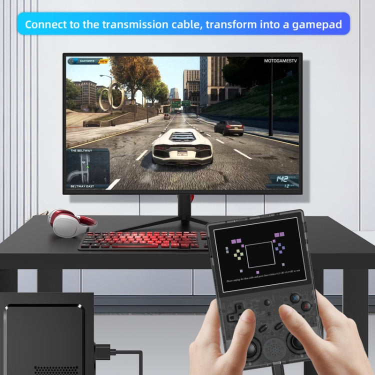 ANBERNIC RG353V  3.5 Inch Wireless Game Box Android 11 Linux OS Handheld Game Console 256G 35000 Games(Transparent Black)