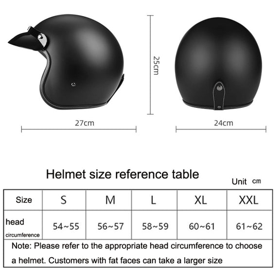 BYB 701 All Seasons Retro Motorcycle Helmet, Size: XL(Bright Black)