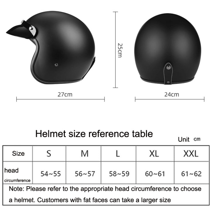 BYB 701 All Seasons Retro Motorcycle Helmet, Size: XXL(Bright Black)