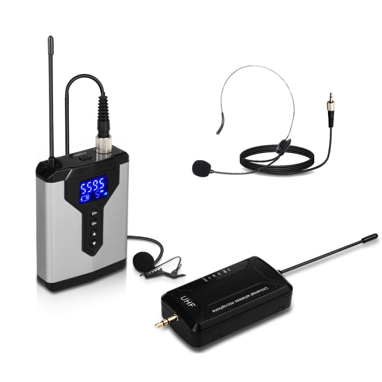 Q6 1 Drag 1 Wireless Lavalier Head Wear USB Computer Recording Microphone Live Phone SLR Lavalier Microphone