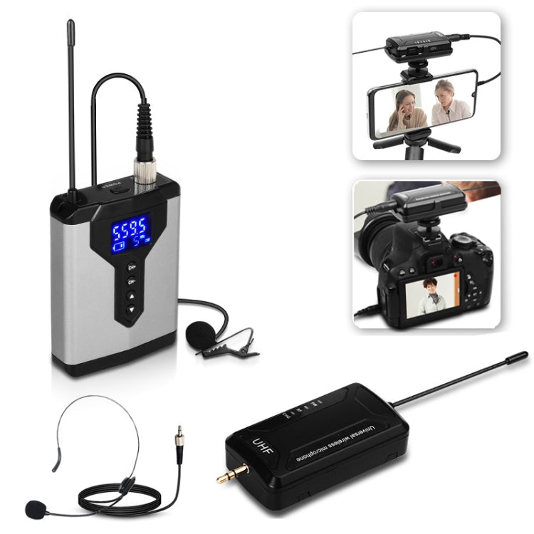Q6 1 Drag 1 Wireless Lavalier Head Wear With Stand USB Computer Recording Microphone Live Phone SLR Lavalier Microphone