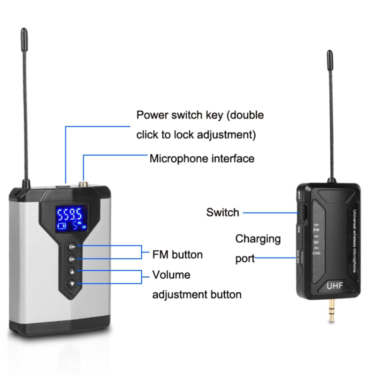 Q6 1 Drag 2 Wireless Lavalier USB Computer Recording Microphone Live Phone SLR Lavalier Microphone