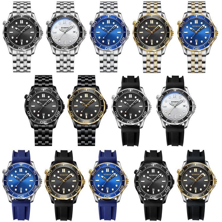 Inter-gold Blue Surface BINBOND B2820 Luminous 30m Water-resistant Men Sports Quartz Watch