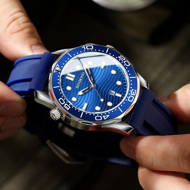 Inter-gold Blue Surface BINBOND B2820 Luminous 30m Water-resistant Men Sports Quartz Watch
