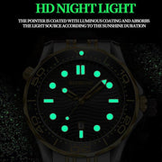 Inter-gold Blue Surface BINBOND B2820 Luminous 30m Water-resistant Men Sports Quartz Watch