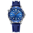 Blue Silicon White Steel Blue BINBOND B2820 Luminous 30m Waterproof Men Sports Quartz Watch - free shipping - PMC TechLife - Order now!