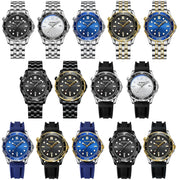 Blue Silicon White Steel Blue BINBOND B2820 Luminous 30m Water-resistant Men Sports Quartz Watch