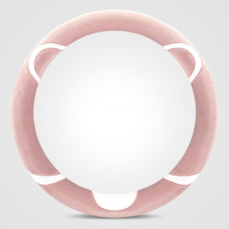 Car Steering Wheel Cartoon Short Fluff Handle Cover, Size: 38cm(Pink Round)