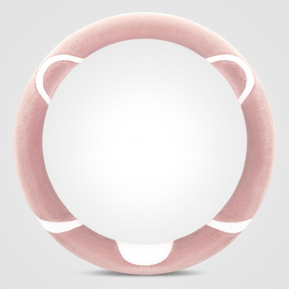 Car Steering Wheel Cartoon Short Fluff Handle Cover, Size: 38cm(Pink Round)