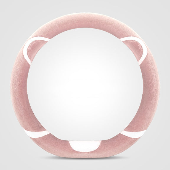 Car Steering Wheel Cartoon Short Fluff Handle Cover, Size: 38cm(Pink D Shape)