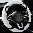 Car Steering Wheel Cartoon Short Fluff Handle Cover, Size: 38cm(Black White Round) - free shipping - PMC TechLife - Order now!