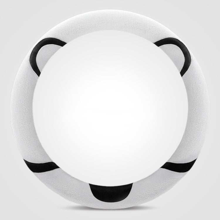 Car Steering Wheel Cartoon Short Fluff Handle Cover, Size: 38cm(Black White Round)