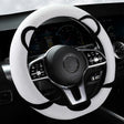 Car Steering Wheel Cartoon Short Fluff Handle Cover, Size: 38cm(Black White D Shape) - Seat Belts & Padding by PMC TechLife | Online Shopping South Africa | PMC TechLife | Buy Now Pay Later Mobicred