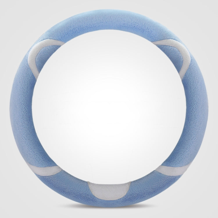 Car Steering Wheel Cartoon Short Fluff Handle Cover, Size: 38cm(Blue Round)