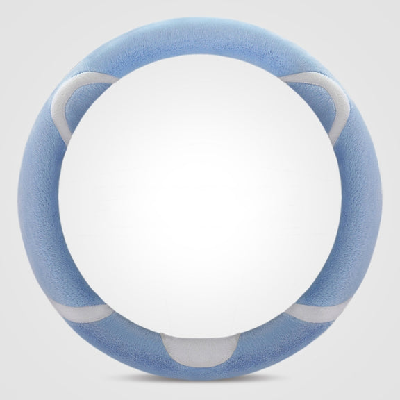Car Steering Wheel Cartoon Short Fluff Handle Cover, Size: 38cm(Blue Round)