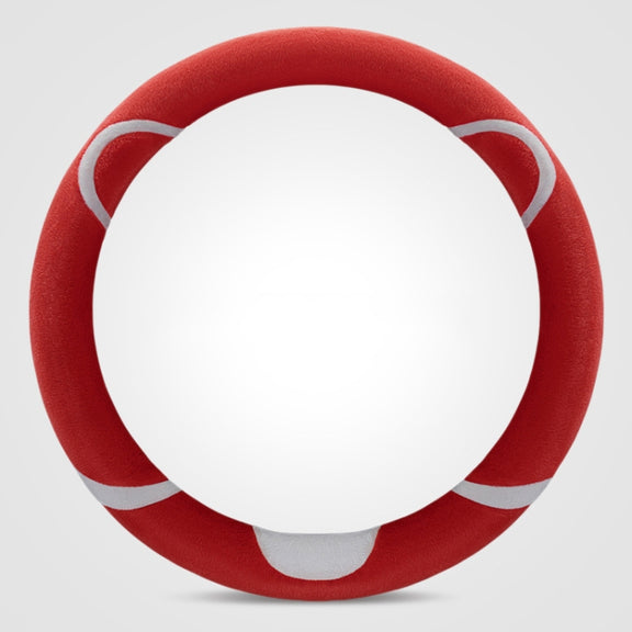 Car Steering Wheel Cartoon Short Fluff Handle Cover, Size: 38cm(Red Round)