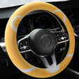 Car Steering Wheel Cartoon Short Fluff Handle Cover, Size: 38cm(Yellow Round) - Seat Belts & Padding by PMC TechLife | Online Shopping South Africa | PMC TechLife | Buy Now Pay Later Mobicred