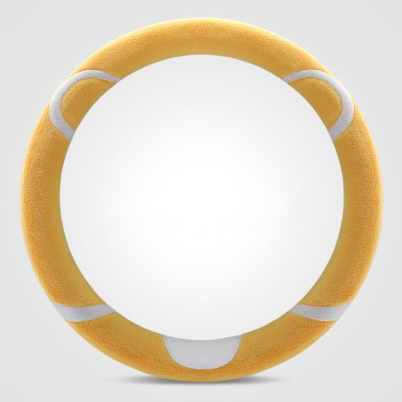 Car Steering Wheel Cartoon Short Fluff Handle Cover, Size: 38cm(Yellow Round)