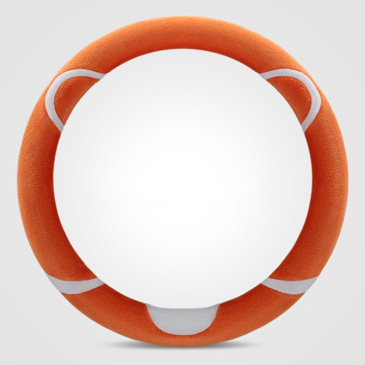 Car Steering Wheel Cartoon Short Fluff Handle Cover, Size: 38cm(Orange Round)