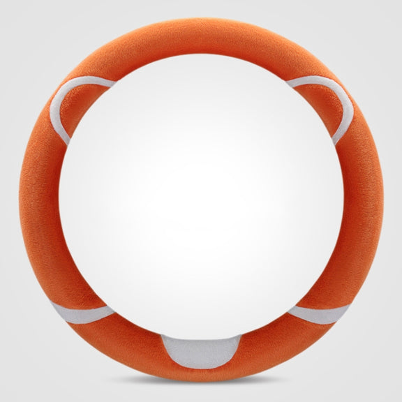 Car Steering Wheel Cartoon Short Fluff Handle Cover, Size: 38cm(Orange Round)