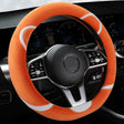 Car Steering Wheel Cartoon Short Fluff Handle Cover, Size: 38cm(Orange D Shape) - Seat Belts & Padding by PMC TechLife | Online Shopping South Africa | PMC TechLife | Buy Now Pay Later Mobicred