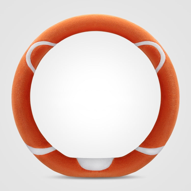 Car Steering Wheel Cartoon Short Fluff Handle Cover, Size: 38cm(Orange D Shape)