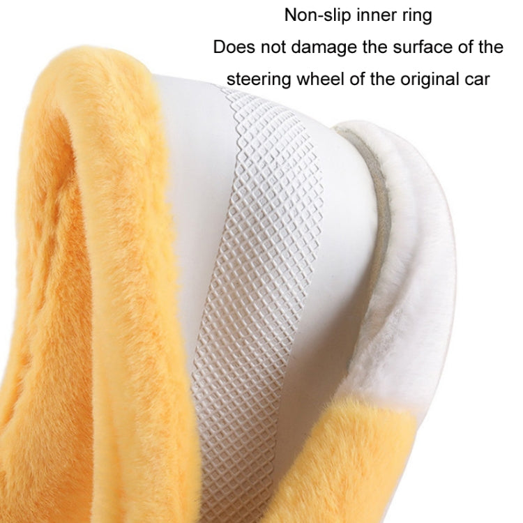 Car Steering Wheel Cartoon Short Fluff Handle Cover, Size: 38cm(Pink Round)