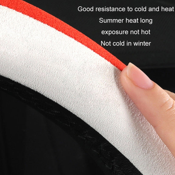 Car Steering Wheel Short Plush Winter Non-slip Grip Cover, Size: 38cm(D Shaped Orange)