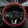 Car Steering Wheel Carbon Fiber Breathable Wear-resistant Leather Case, Size: 38cm(Red Round) - Seat Belts & Padding by PMC TechLife | Online Shopping South Africa | PMC TechLife | Buy Now Pay Later Mobicred