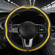 Car Steering Wheel Carbon Fiber Breathable Wear-resistant Leather Case, Size: 38cm(Yellow Round) - Seat Belts & Padding by PMC TechLife | Online Shopping South Africa | PMC TechLife | Buy Now Pay Later Mobicred