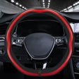 Car Steering Wheel Carbon Fiber Breathable Wear-resistant Leather Case, Size: 38cm(Red D Shape) - Seat Belts & Padding by PMC TechLife | Online Shopping South Africa | PMC TechLife | Buy Now Pay Later Mobicred