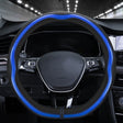 Car Steering Wheel Carbon Fiber Breathable Wear-resistant Leather Case, Size: 38cm(Blue D Shape) - Seat Belts & Padding by PMC TechLife | Online Shopping South Africa | PMC TechLife | Buy Now Pay Later Mobicred