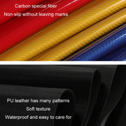 Car Steering Wheel Carbon Fiber Breathable Wear-resistant Leather Case, Size: 38cm(Yellow D Shape)