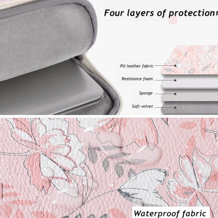 G4-89  PU Laptop Case Tablet Sleeve Bag with Telescoping Handle, Size: 12 Inch(Light Pink)