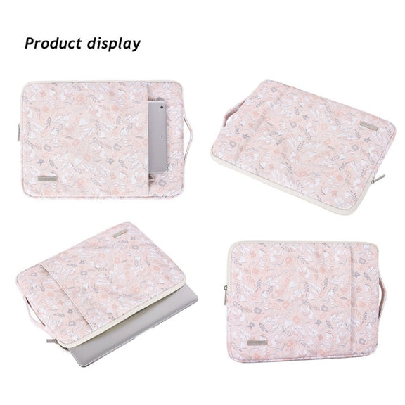 G4-89  PU Laptop Case Tablet Sleeve Bag with Telescoping Handle, Size: 14 Inch(Light Pink)