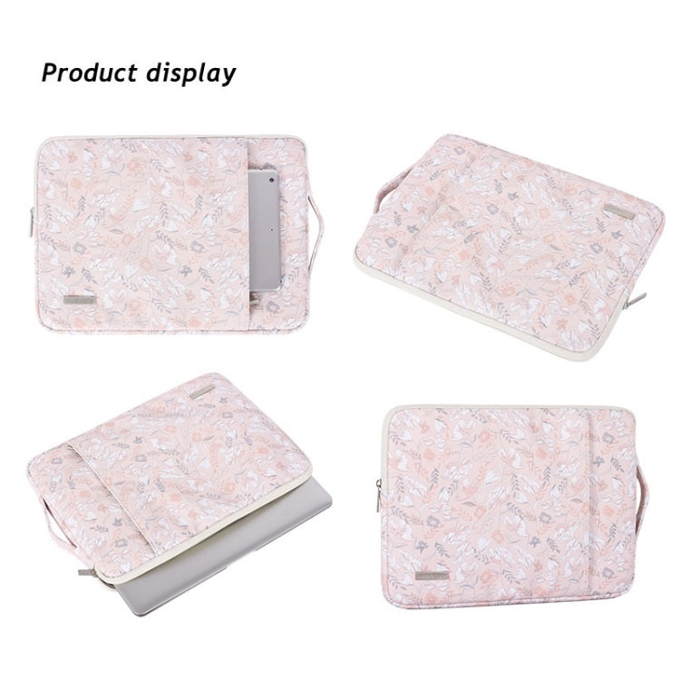 G4-89  PU Laptop Case Tablet Sleeve Bag with Telescoping Handle, Size: 14 Inch(Light Pink)