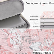 G4-89  PU Laptop Case Tablet Sleeve Bag with Telescoping Handle, Size: 14 Inch(Light Pink)