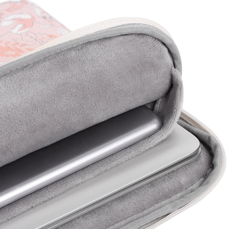 G4-01  11 Inch Laptop Liner Bag PU Leather Printing Water-resistant Protective Cover(Light Pink)