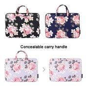 H40-B01 White Rose Pattern Laptop Case Bag Computer Liner Bag With Handle, Size: 12 Inch(Black)