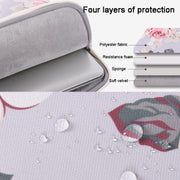 H40-B01 White Rose Pattern Laptop Case Bag Computer Liner Bag With Handle, Size: 12 Inch(Black)